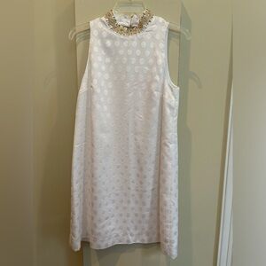 Lilly Pulitzer Foil Printed Polka Dot Resort White Brandi Shift